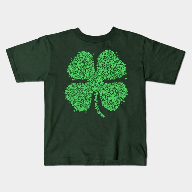 Four Leaf Clover Green Shirt St Patricks Day Shamrock Shirt II Kids T-Shirt by vo_maria